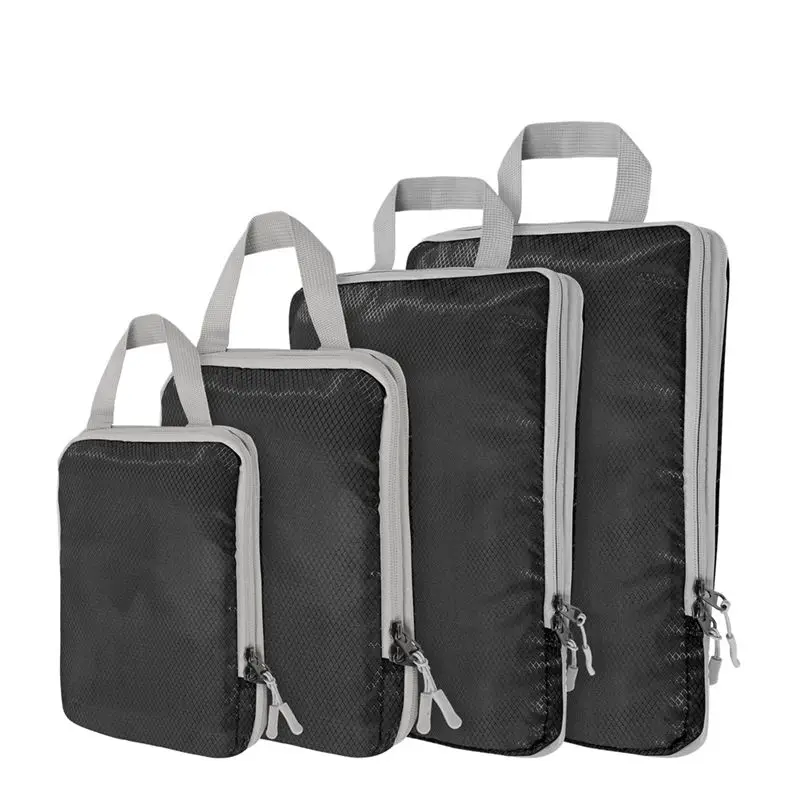 A74E-4 Set Ultralight Packing-Cubes Black Travel Bags For Carry On Suitcase,Travel Packing For Suitcase Organizer Bag