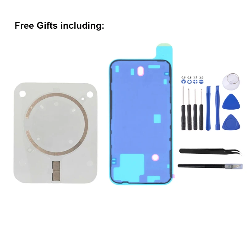 DIY Transparent Back Cover Glass for iPhone 14 15 16 Plus Pro Max with Camera Lens Magnet Coil Seal Tools All-in-One Replacement