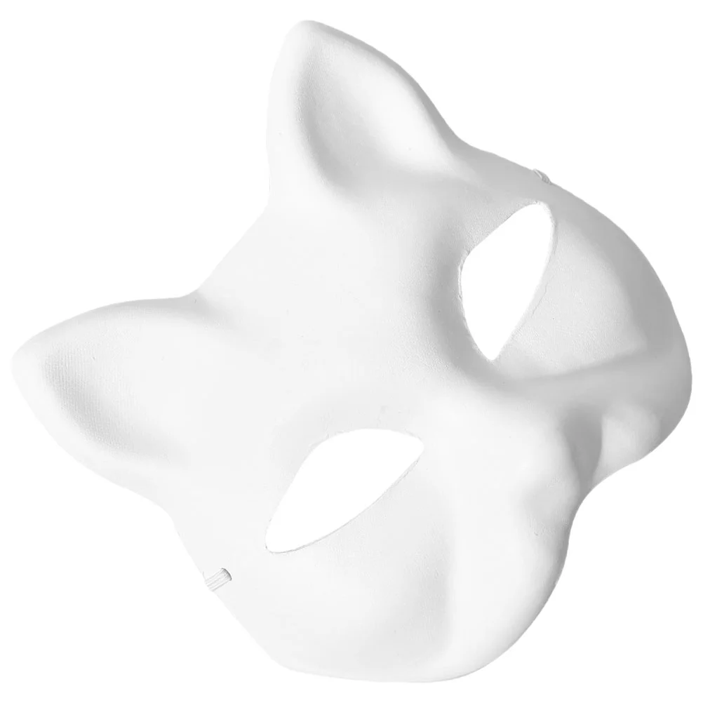 DIY Masks Anime Pulp Japanese Mask Half Face Hand-painted Cat Fox Mask Anime Masquerade Halloween Festival Cosplay Props