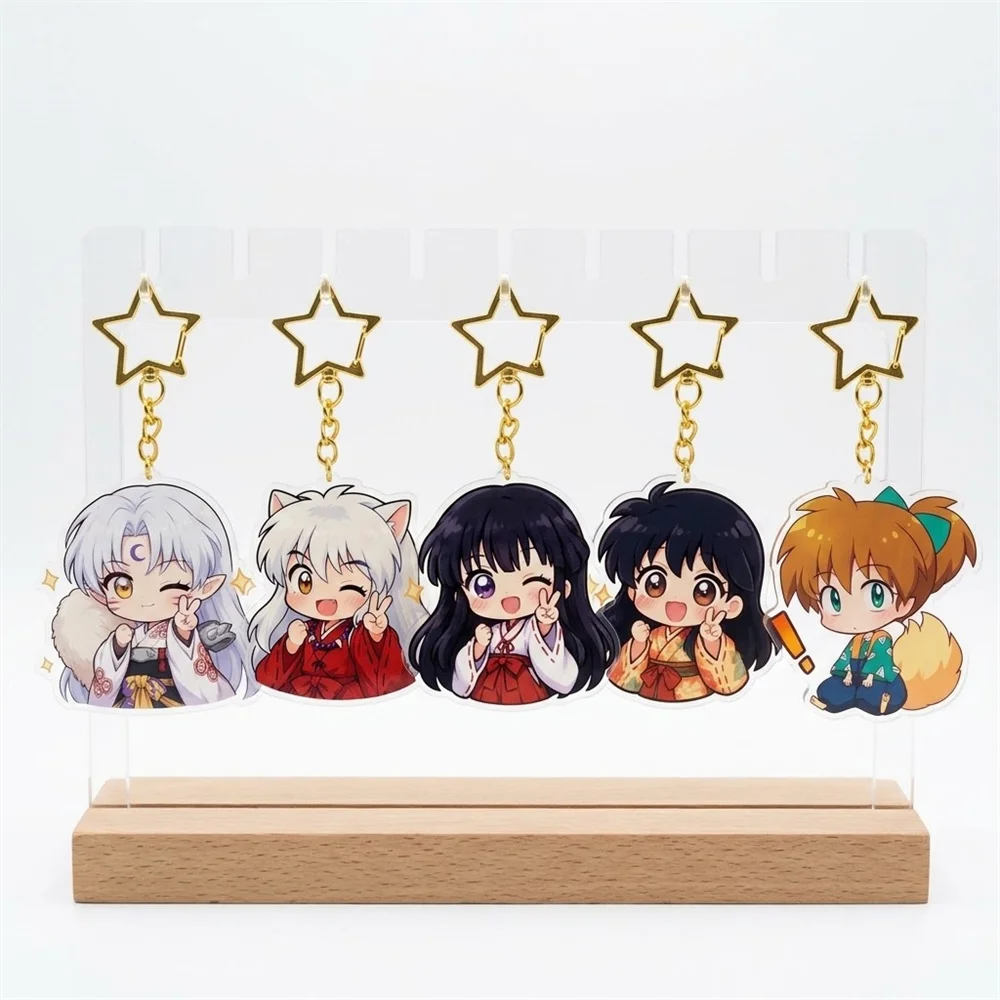 6cm Anime Inuyasha Acrylic Keychain Stand Tarou Sakamoto Shin Asakura Peripheral ornaments，Friend Christmas Gifts