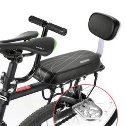 Asiento de bicicleta para niños, sillín con respaldo, asiento trasero de bicicleta de montaña, cojín de cuero PU para piezas de ciclismo