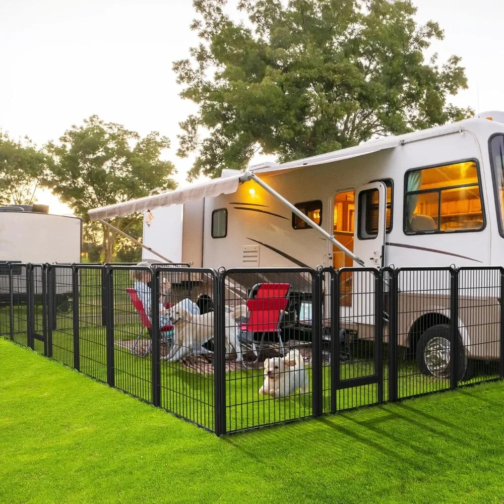 

Fence, 24 Panels Height Small Animals Pen Heavy Duty Pet Fence for Puppy/Cat/Rabbit Extra Large, Fence