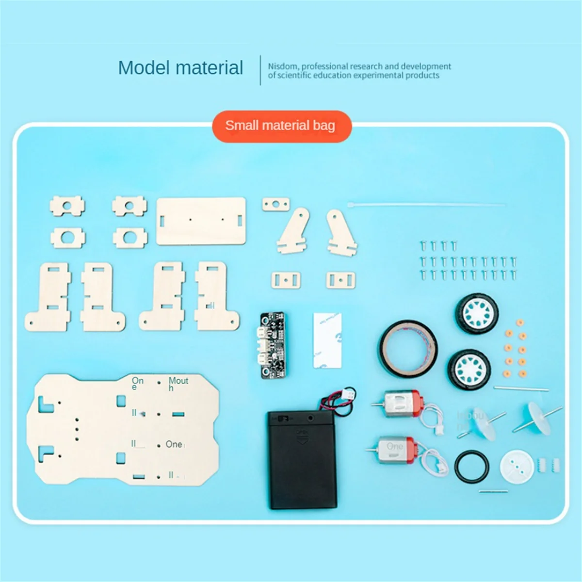 A003 Scientific Experiment Wooden DIY Tracking Car Assembly Model Technology Production Material Package for Children Kids