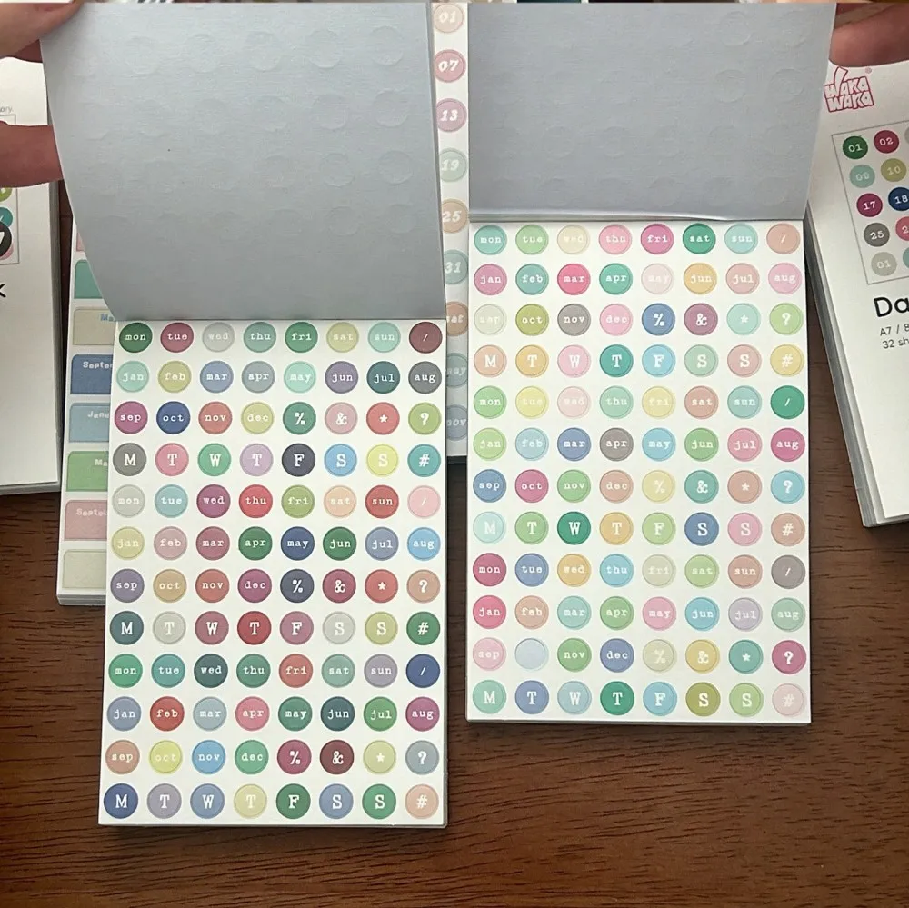 Writable Date & Calendar Number Month Sticker Book Index Tabs Self Adhesive Decorative Stickers Journal Material