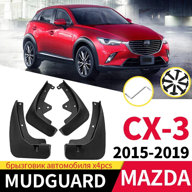 Carro plástico Mud Flaps para Mazda CX-3 2015-2019, pára-lamas, rodas, Splash Shield Guards, Fender, Mudflaps, acessórios exteriores