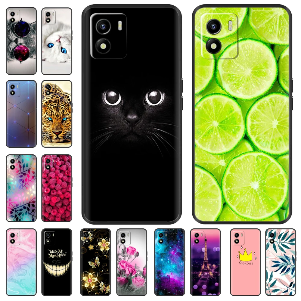 For Vivo Y01 Case Y01 2022 Soft Silicone Back Cover TPU Phone Case For Vivo Y01 Y 01 VivoY01 Cute Black Bumper Coque Shell Funda