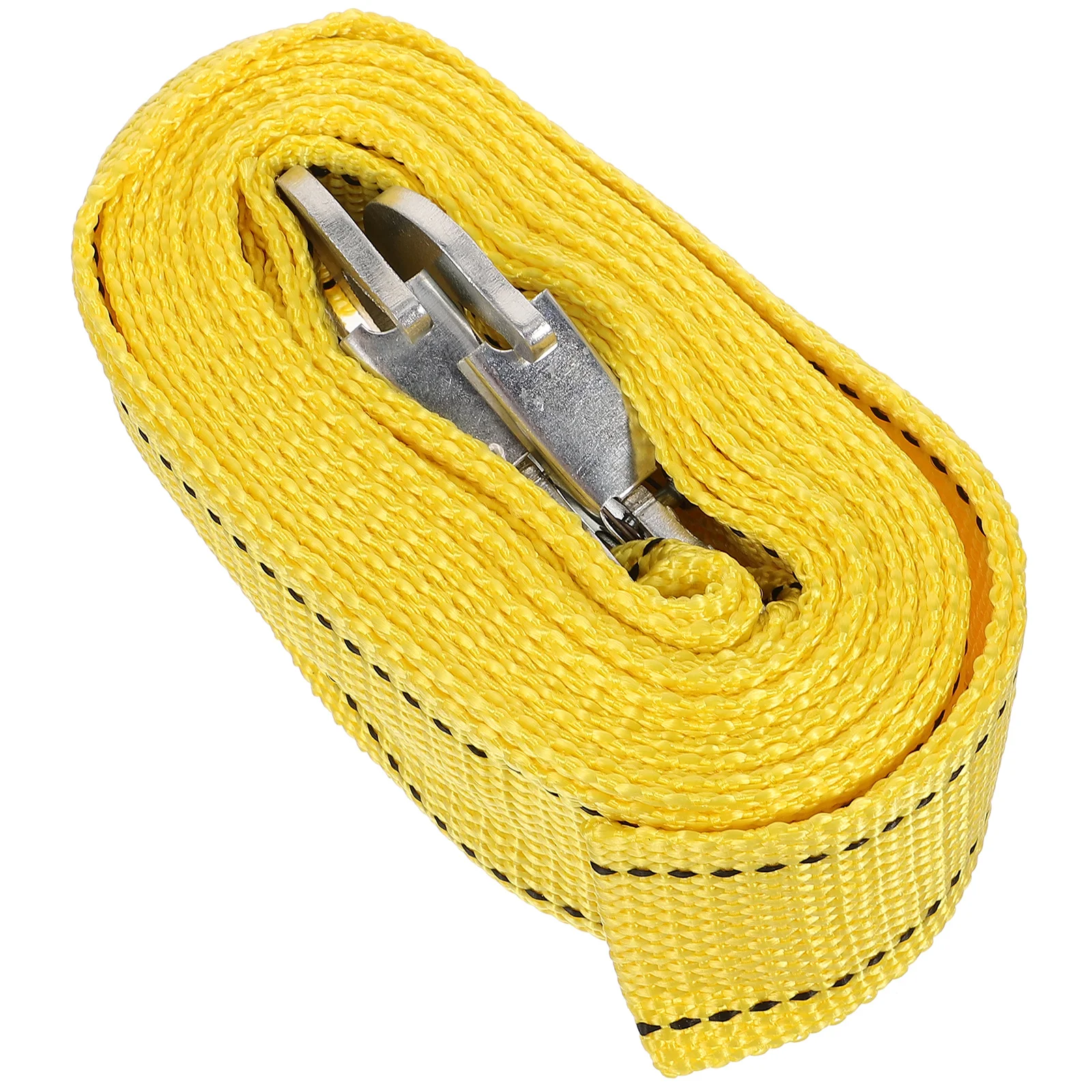 

3 Ton 4M Car Towing Rope Heavy Duty Nylon Recovery Strap Yellow Truck Trailer Rope Thickened Hook Straps Tow Chains Vehicle
