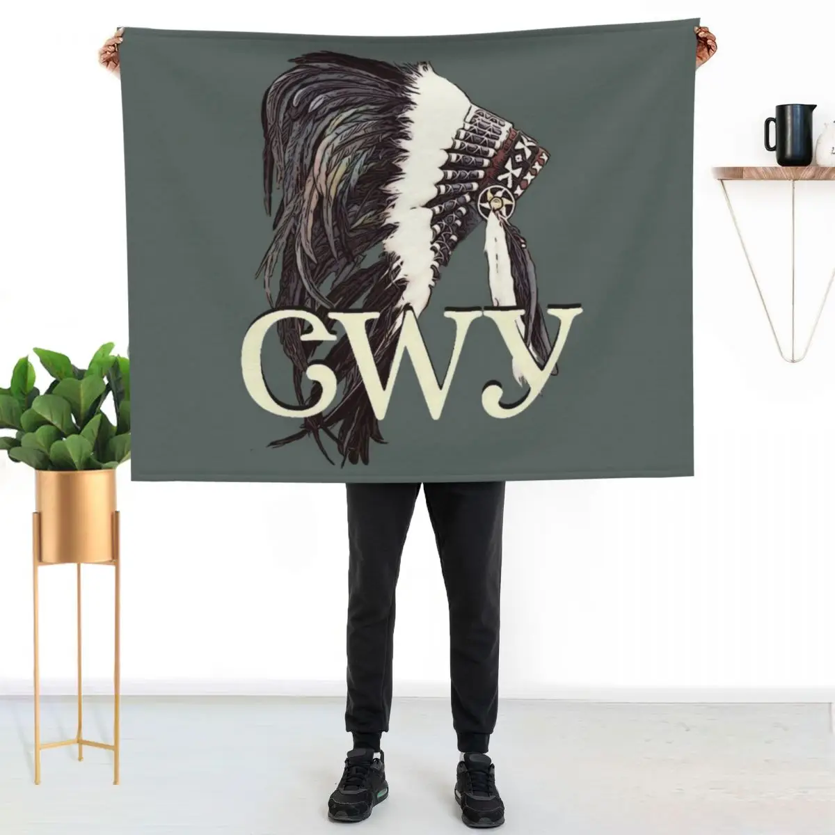 Cherokee (Cherokee Language) Headdress Throw Blanket Retros bed plaid Soft Beds Luxury Throw Soft Plush Plaid Blankets