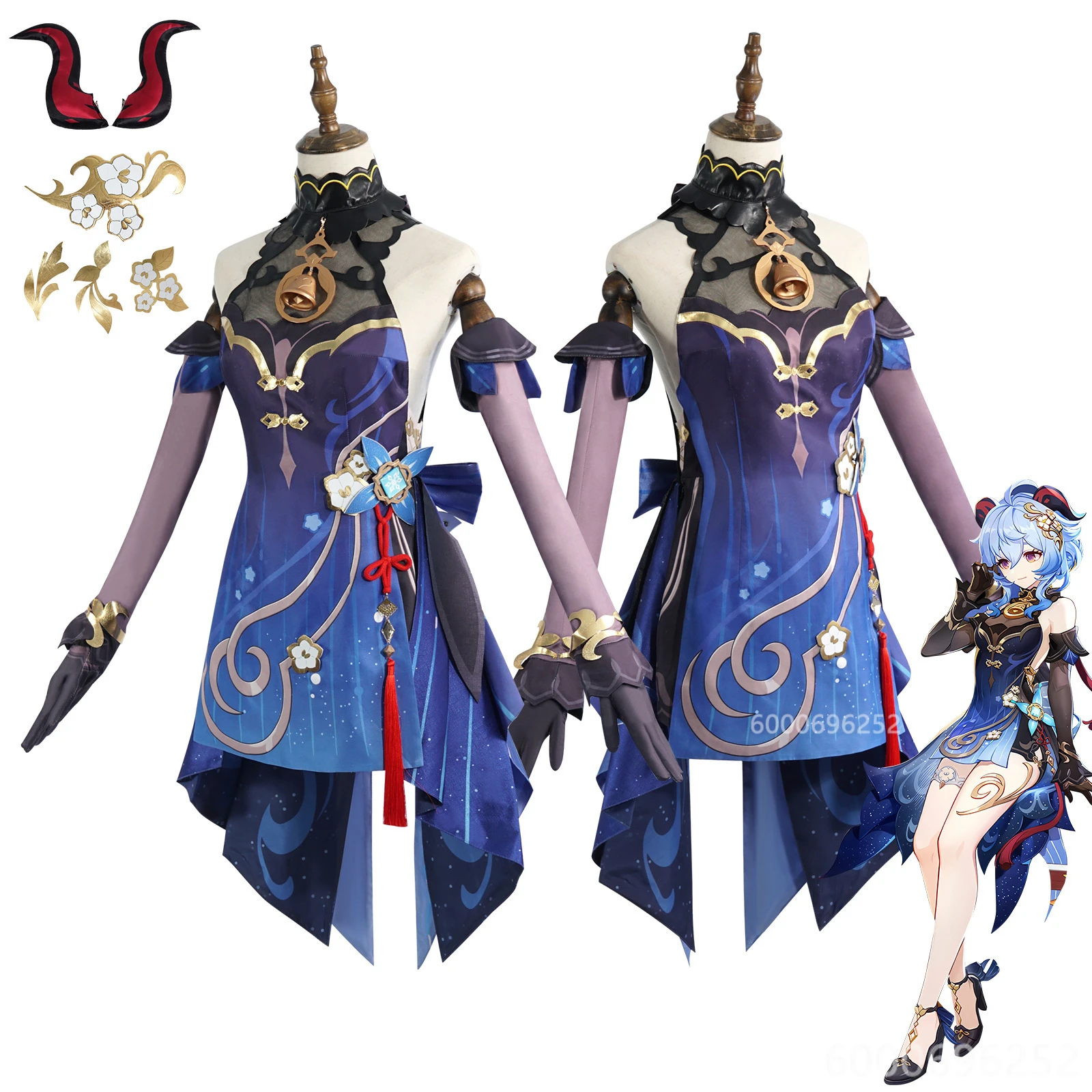 Shen He Cosplay Costume Frostflower Dew Dress Genshin Impact Lantern Rite Shenhe New Cosplay Outfits Ganyu Included New Arrival