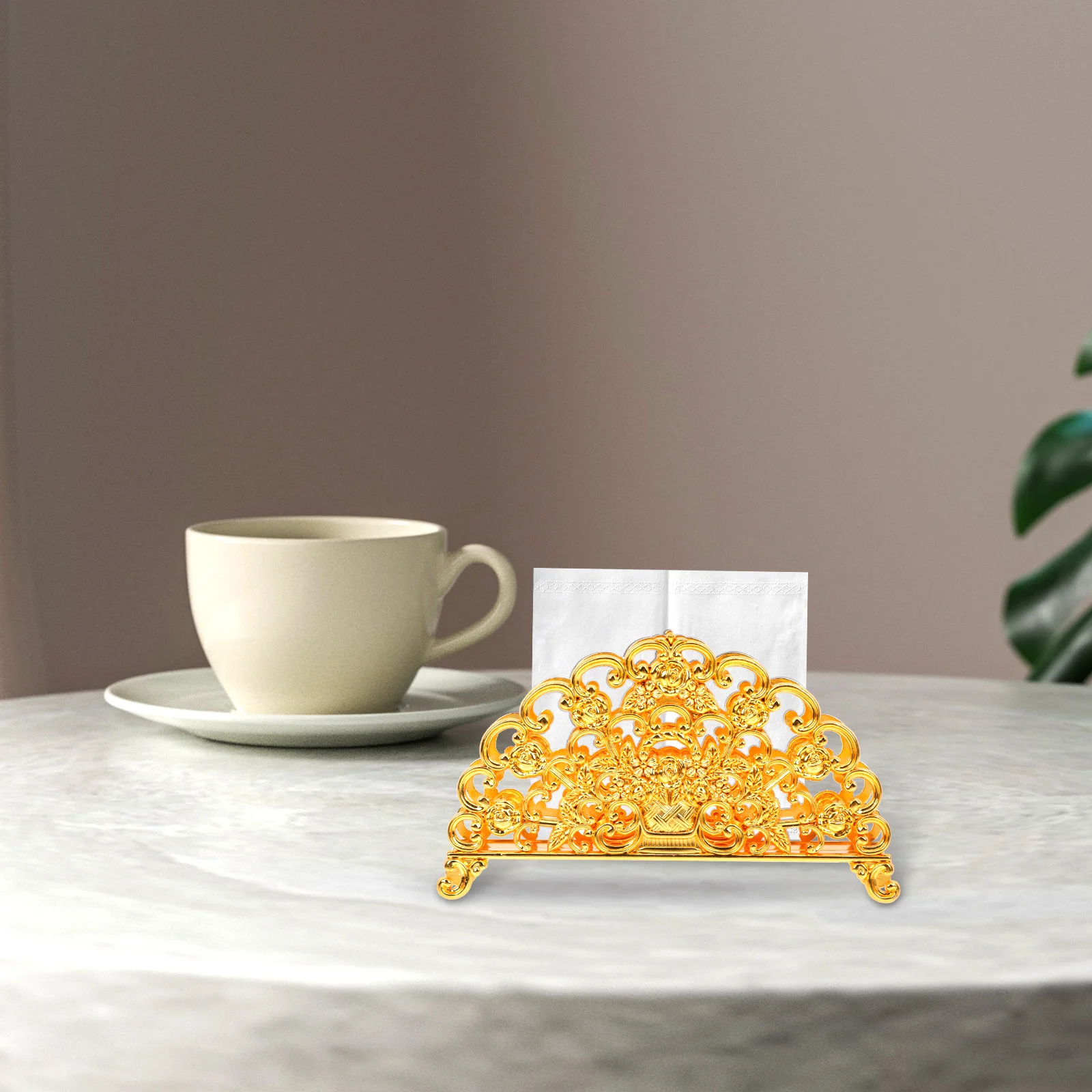 

Retro Zinc Alloy Napkin Holder Creative Tissue Rack Dinning Table Decor Smooth Edge Storage Hotel Party Banquet