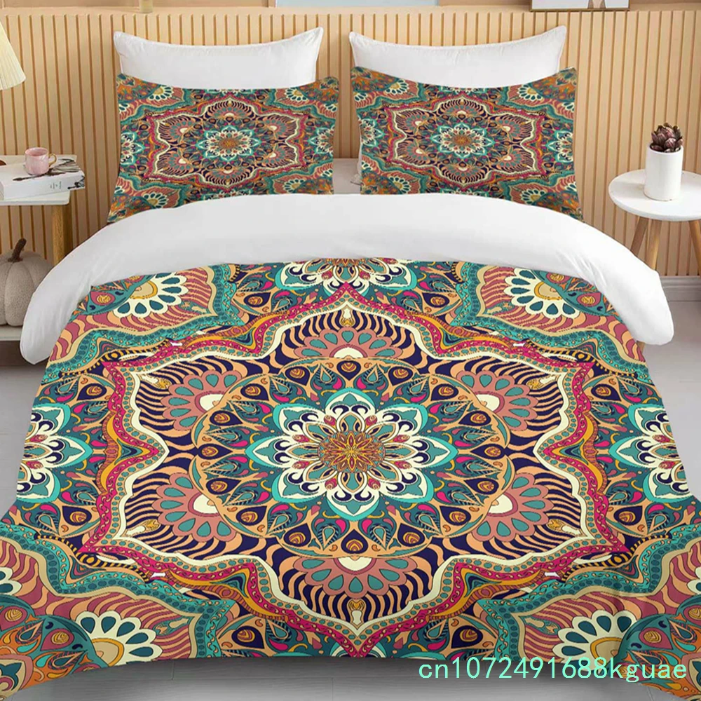 10 Sizes Mandala Printed Bedding Set Cartoon Anime Duvet Cover Comforter Cover Boys Girls Children Adults Twin King Gifts