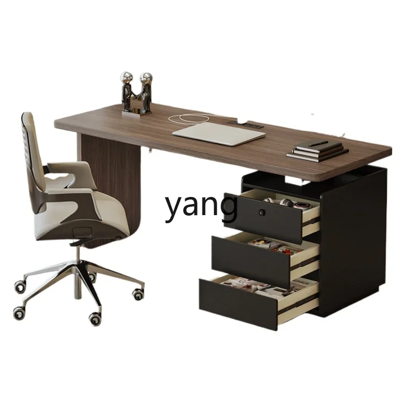 

Lmm modern simple study desk with fingerprint lock living room computer desk