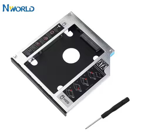 2025 Aluminum SATA 3.0 2nd HDD Caddy Notebook Enclosure 9.5mm 2.5" 2TB SSD Case Hard Disk Laptop CD/DVD-ROM Optical Bay Baffle