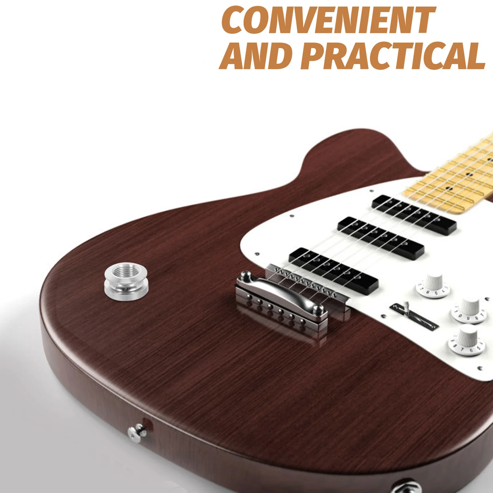 2Pcs Pickup Tail Pin Cap Endpin Jack Strap Button for Guitar Replacement Copper Material Resistant to Crack Deformation