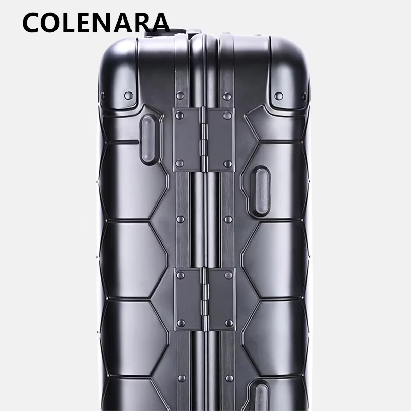 COLENARA New Suitcase All-aluminum Magnesium Alloy Boarding Box Men's Business Trolley Case 20-inch Universal Wheel Luggage
