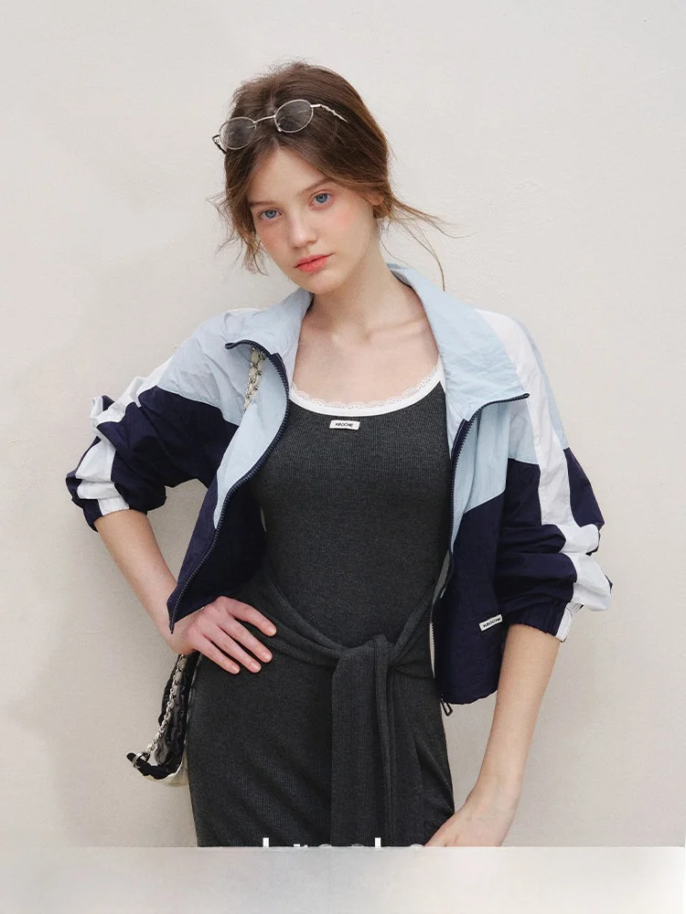 

Kroche Blokette Color Blo Loose ort Защита от солнца Jaet Женская мода для поездок на работу Sle Нейлоновое волокно Застежка-молния Pure C...