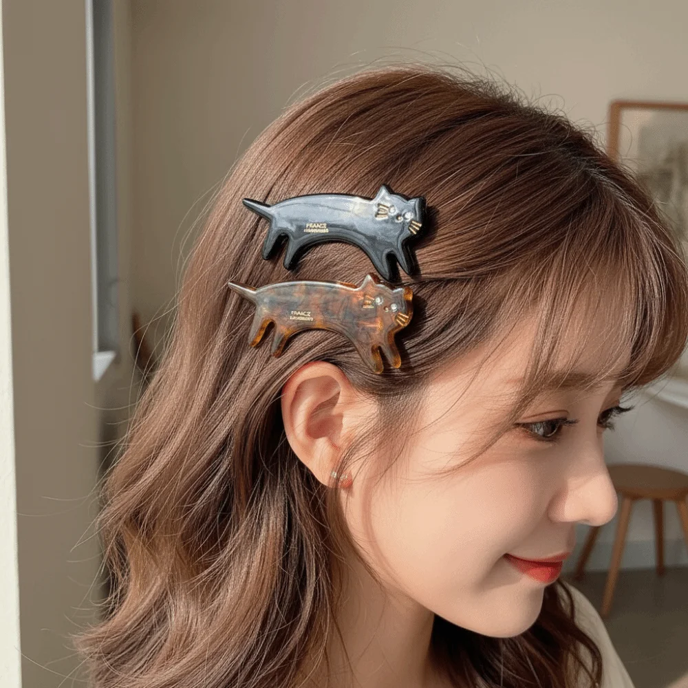 

Fashion Kitten Cat Shaped Hair Clip Small Acetic Acid Animals Hairpin Geometry Hair Accessories Cute Side Clip Vacation
