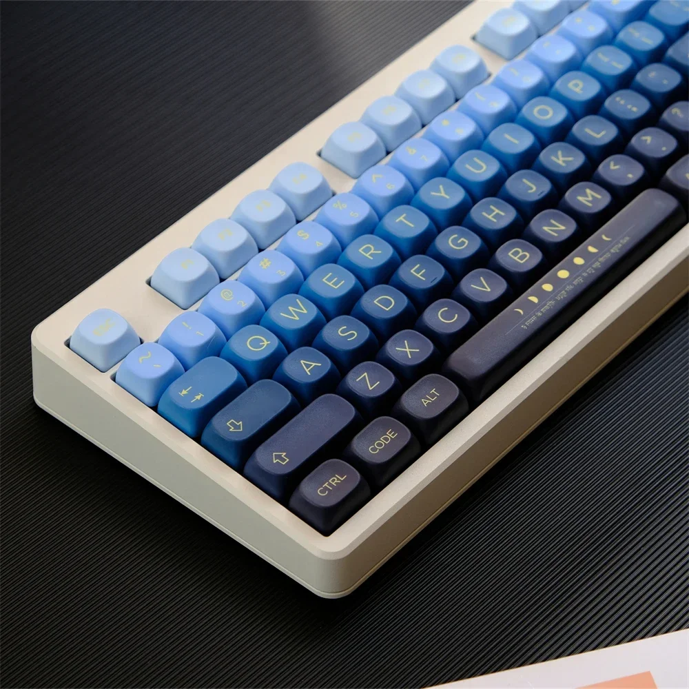 PBT-Tastenkappe, 129-Tasten, Moonrise MOA-Tastenkappen, MOA-Profil, Farbsublimation, Tastenkappe für Gaming, mechanische Tastatur, Tastenkappe, MX-Schalter