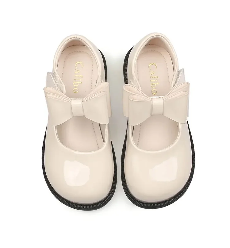 Fashion Bow Little Girls Leather Shoes Kids Princess Autumn Party Dress Wedding Spring School Performance Shoe 2024 3-12 Year