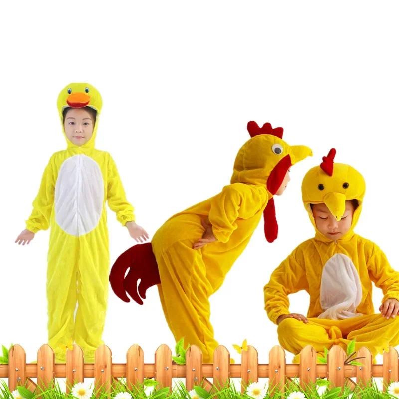 Adult Children Hen Rooster Duck Chick Costume Cosplay Props Performance Clothing Dance Cartoon Animal Clothing