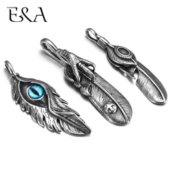 316L Stainless Steel Indian Chief Feather Eagle Eye Claw Pendant for Men Necklace DIY Accessories Finding Jewelry Making Charm