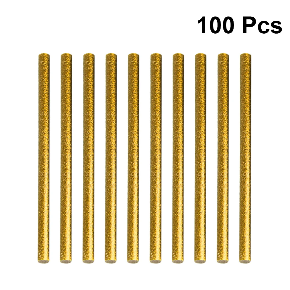 

100 Pcs Glue Hot Melt Stick Sticks Adhesive Universal Colorful Craftwork Golden Crafting Supplies Child