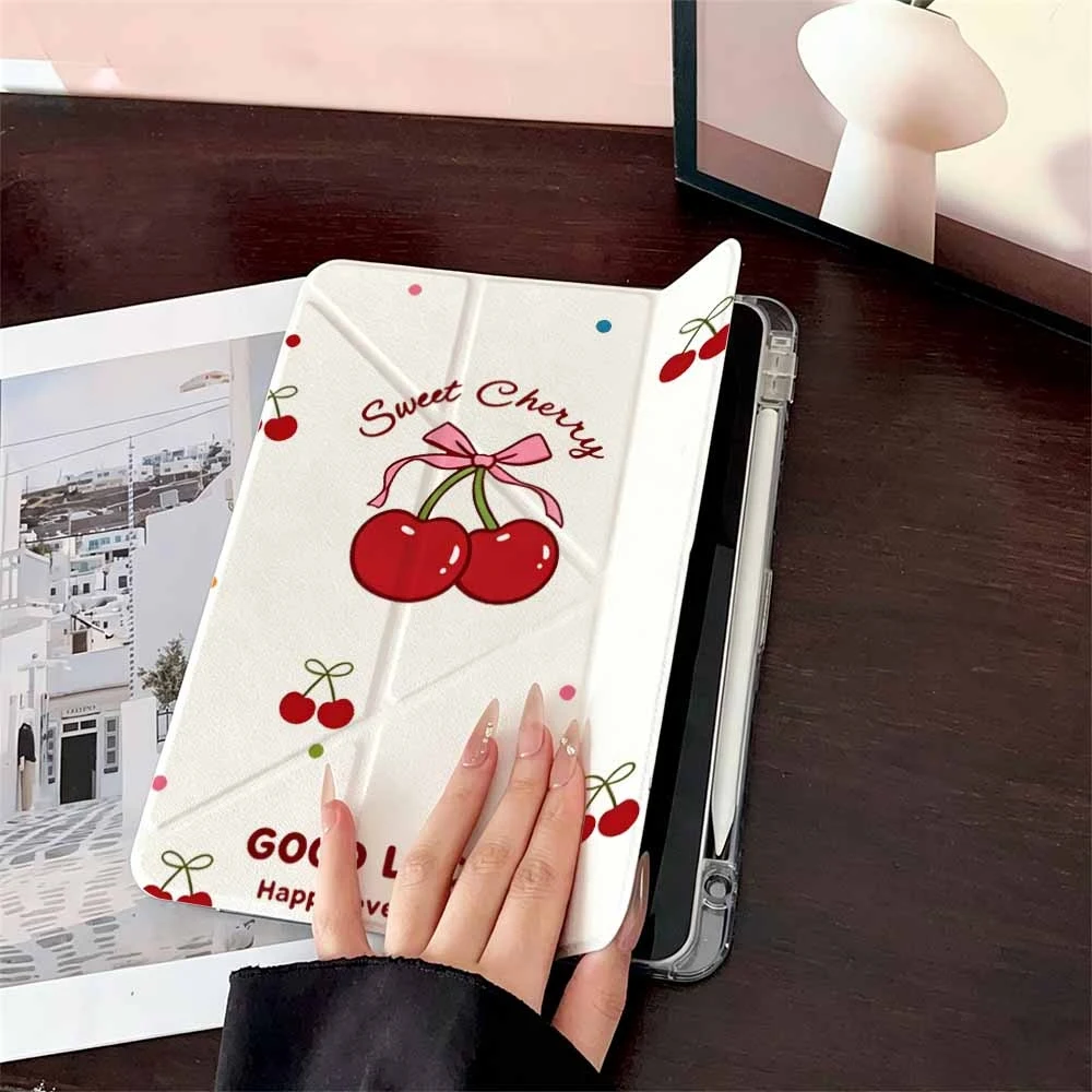 Red Dots Cherry For Samsung Galaxy Tab A8 A9 A11 S6 S7 S8 S9 S10 FE Plus Lite Protective With Pen Slot Tablet Case