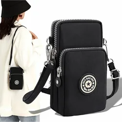 Portable Shoulder Bags Nylon Waterproof Women Mobile Phone Bags Mini Female Messenger Purse Lady Wallet Female CrossBody Bag