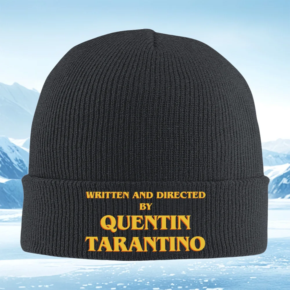 letras-de-texto-quesentin-tarantino-fundo-preto-das-mulheres-dos-homens-unisex-chapeu-de-malha-gorro-pulover-inverno-termico-quente-natal