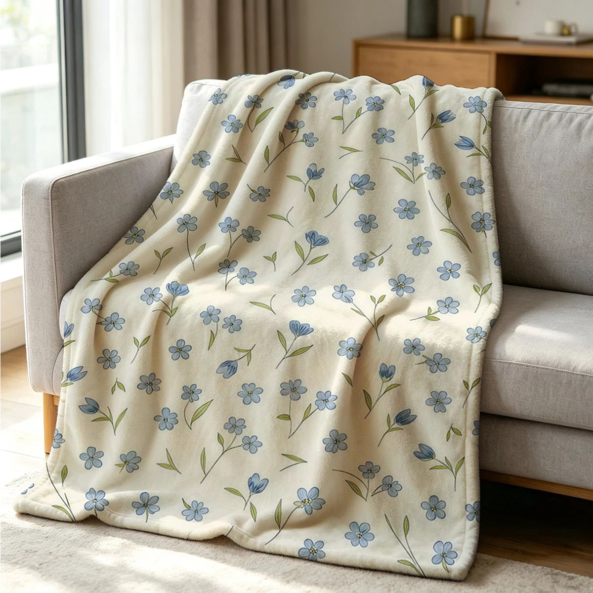 Floral Vibe  Blanket Soft Cozy Throw for Sofa Bed Festive Holiday Decor Gift for Kids and Adults, Lightweight and Warm