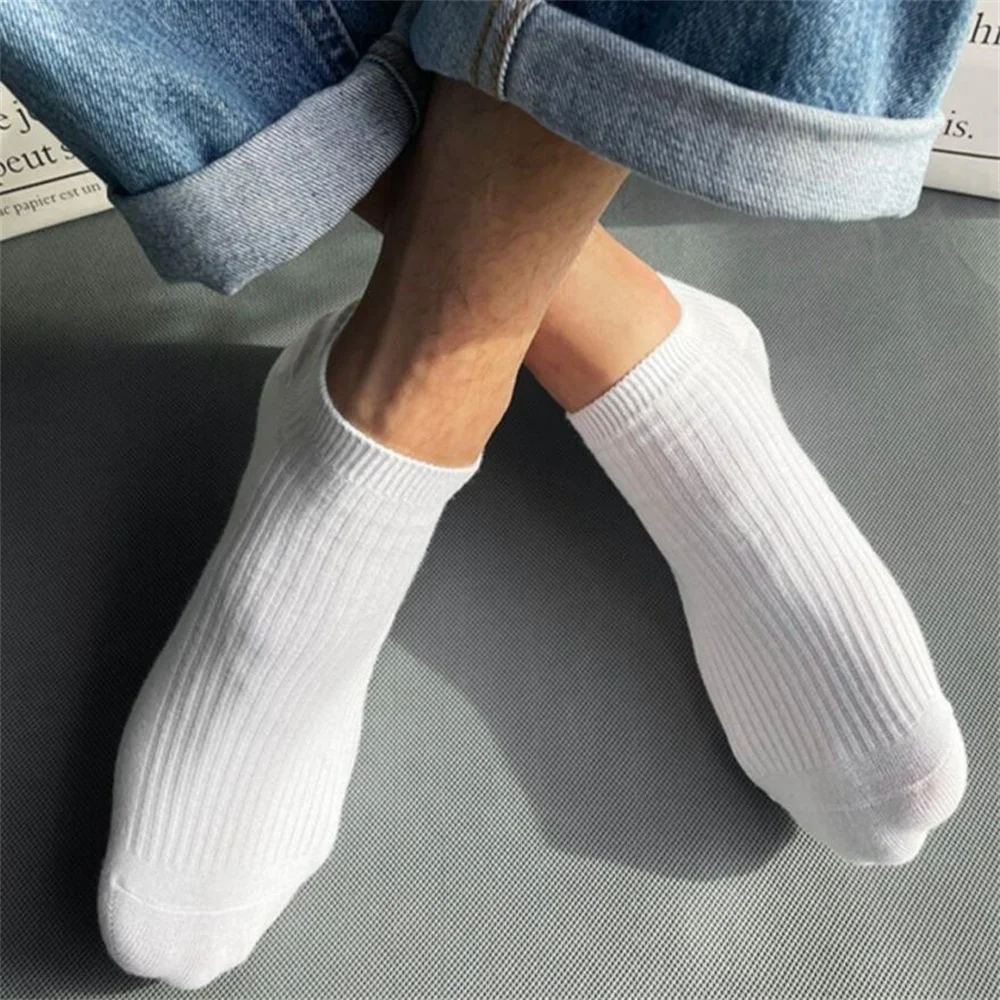 5 Pairs/Pack Ankle Socks Women 100% Cotton Invisible Sweat-absorbing Girls Low Tube Boat Socks EU 36-42