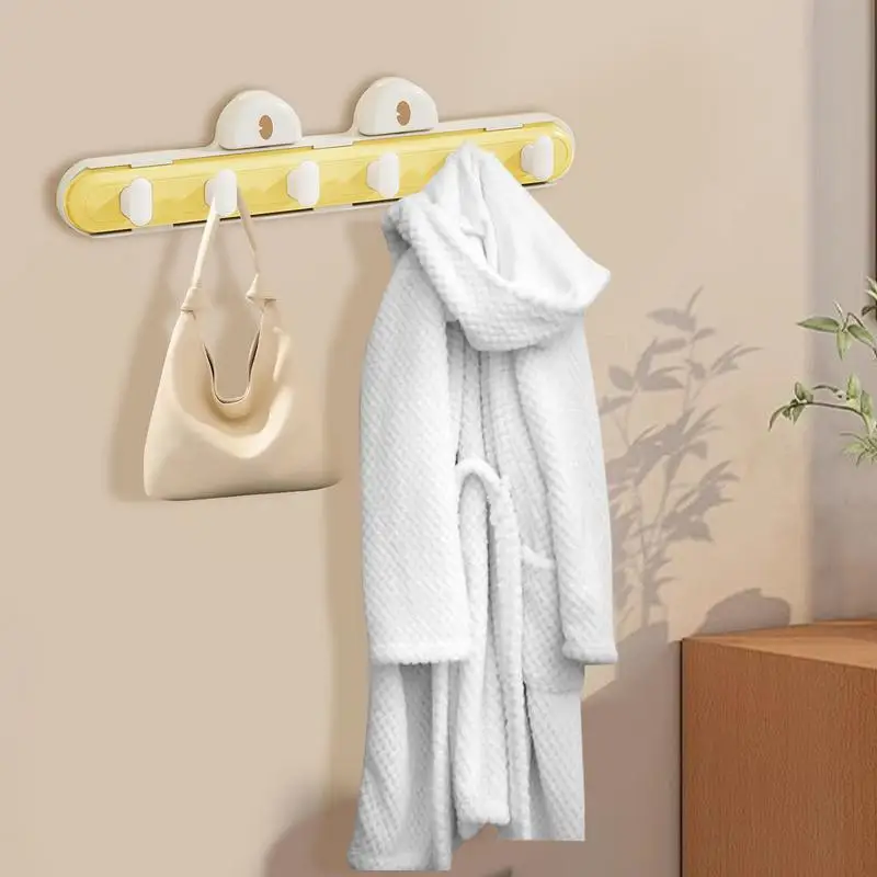 Pull-Out Slide Hook 6-Hooks Pull Out Bra Hanger for Closet Sliding Hooks Rack Space Saving Organizer Wall Mounted Kitchen Row