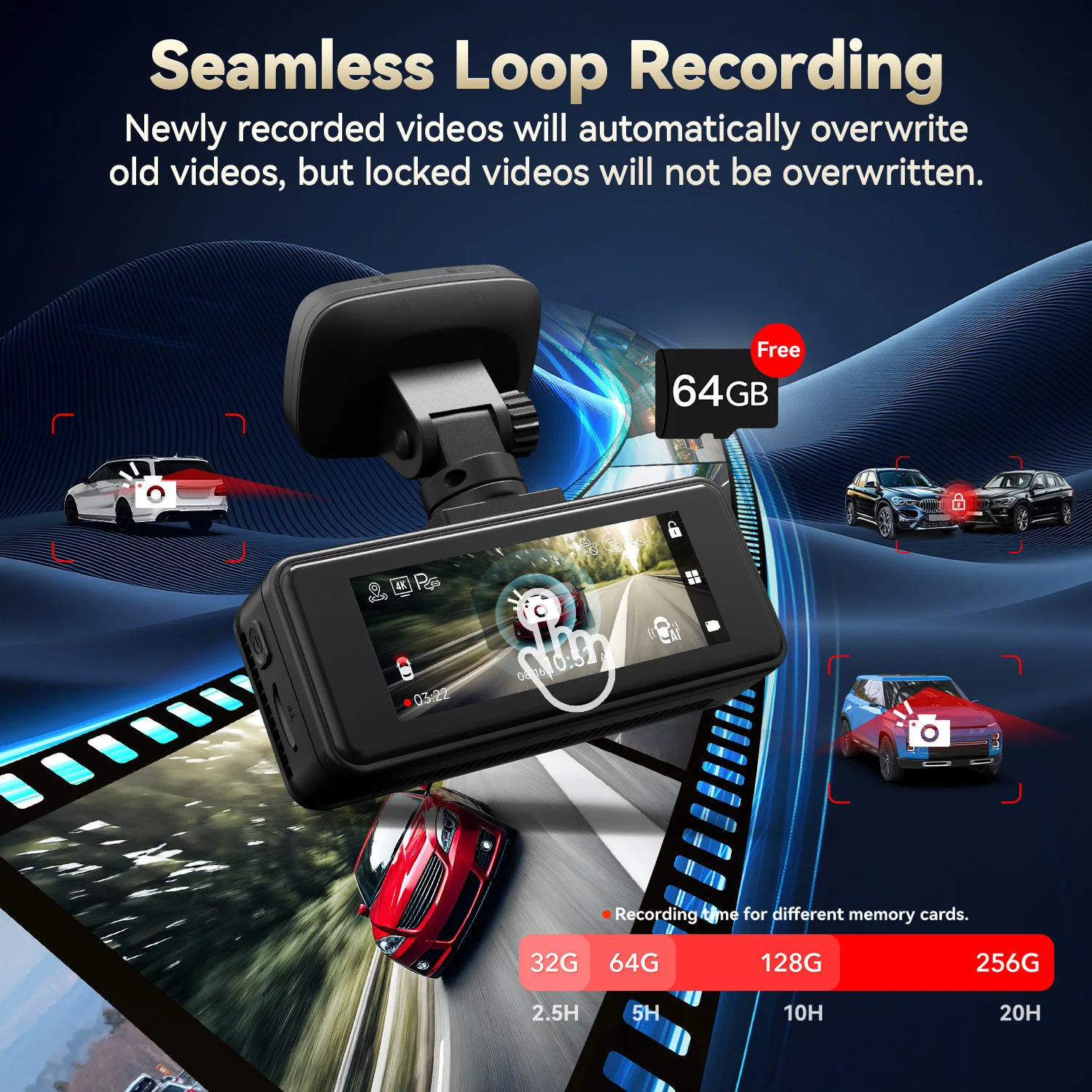 REDTIGER A8 4K كاميرا مزدوجة داش كاميرا سيارة أمامية وخلفية 3.18 بوصة IPS شاشة تعمل باللمس مدمجة 5.8 جيجا هرتز WiFi GPS جهاز تسجيل فيديو رقمي للسيارات للرؤية الليلية