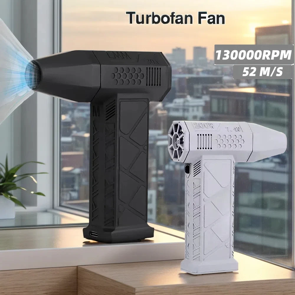 

130000 RPM Wind Speed 52m/s Violent Blower Mini Turbo Jet Fan Handheld Brushless Motor industrial Duct Fan Type-C Charging