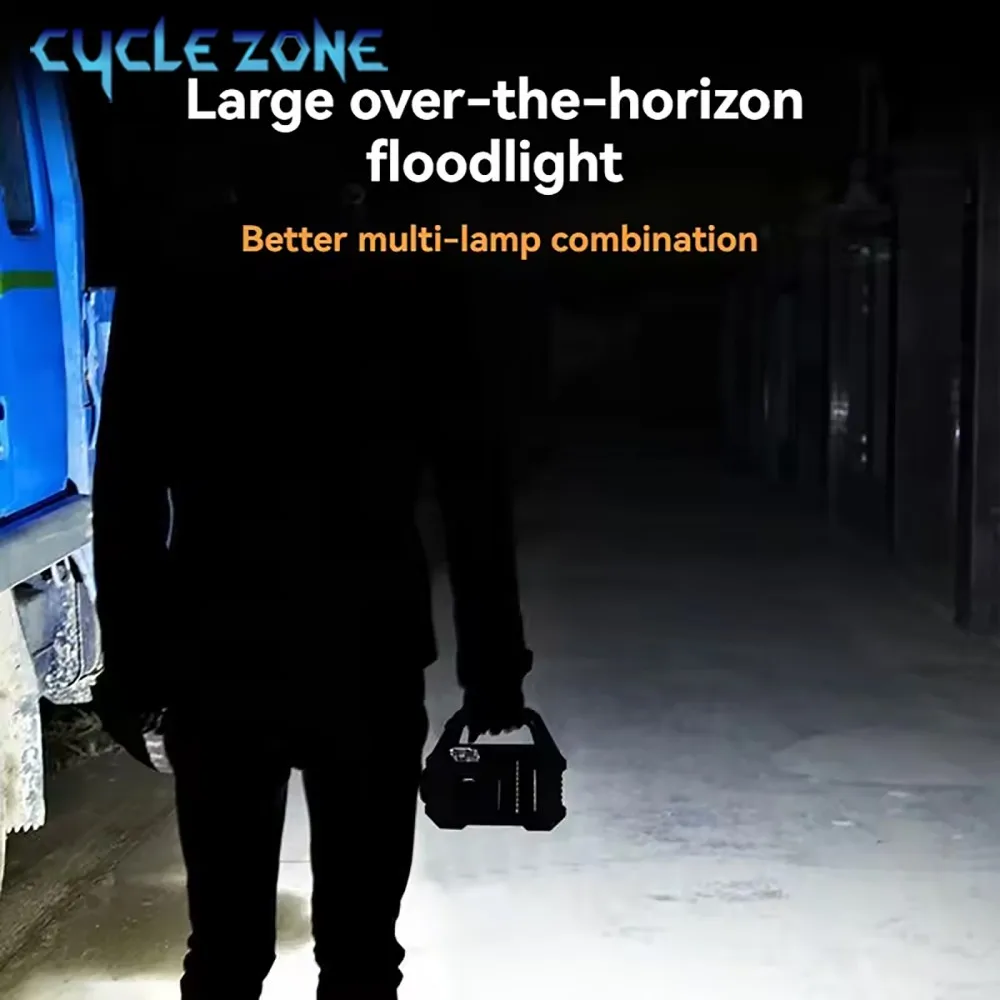 Multifunctional COB Searchlight Portable LED Strong Light Flashlight Solar Charging Outdoor Camping Emergency Lighting Work Lamp