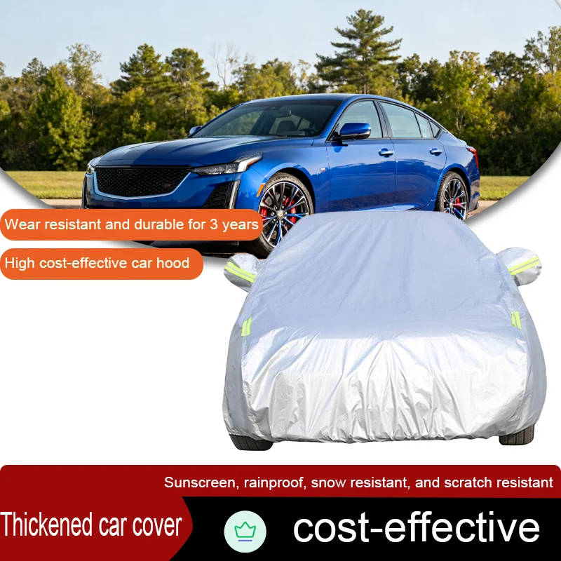 For Cadillac Ct5 Thick Car Cover Full Set of Windproof, UV resistant, Sunscreen, Rain and Snow resistant Ice Cover car cover