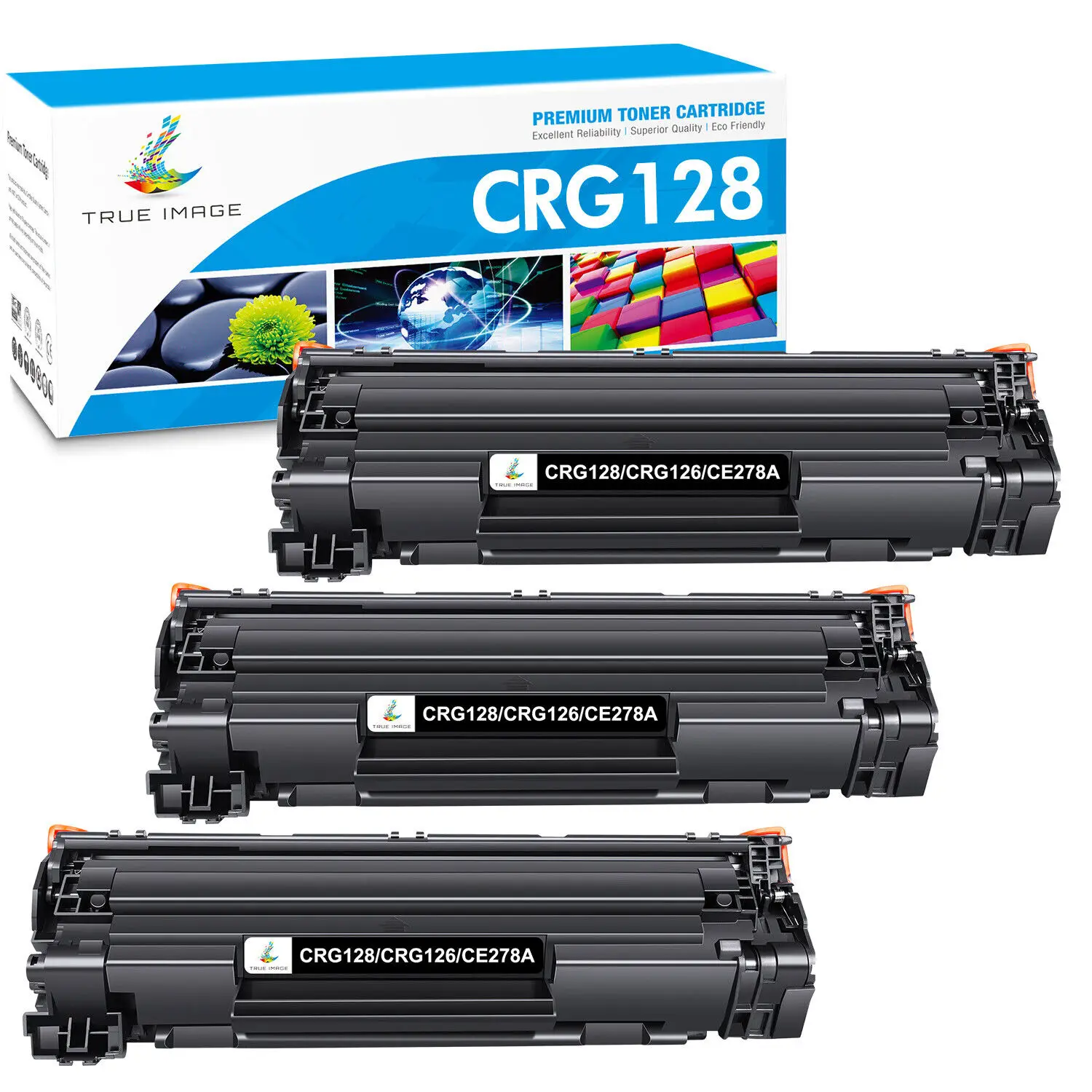 

3 Pk Black Toner CRG-126 Compatible For Canon 126 ImageClass LBP6230dw LBP6200d