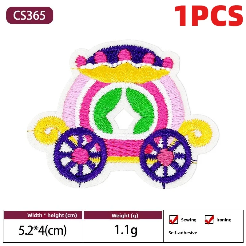 1PCS Cartoon Character Rainbow Lightning Diamond Embroidery Patch Cake For Clothes Hole Repair Decoration Iron On Label