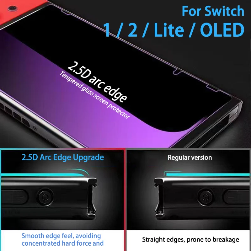 Screen Protector Tempered Glass for Nintendo Switch 2/lite/oled Transparent HD Clear Anti-Scratch Screen Protector Accessories