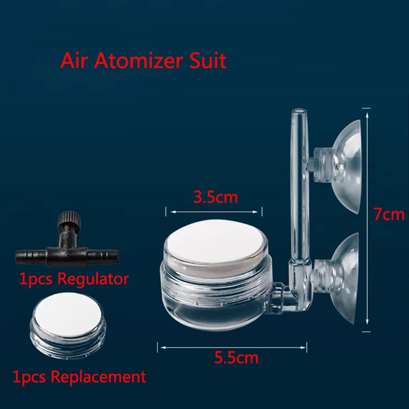 1Pcs Air Pump Sand Stone Aquarium Oxygen Pump Fresh Air Stone Nano Bubble Bar Aquarium Fish Tank Aerator Pump with Suction Cup
