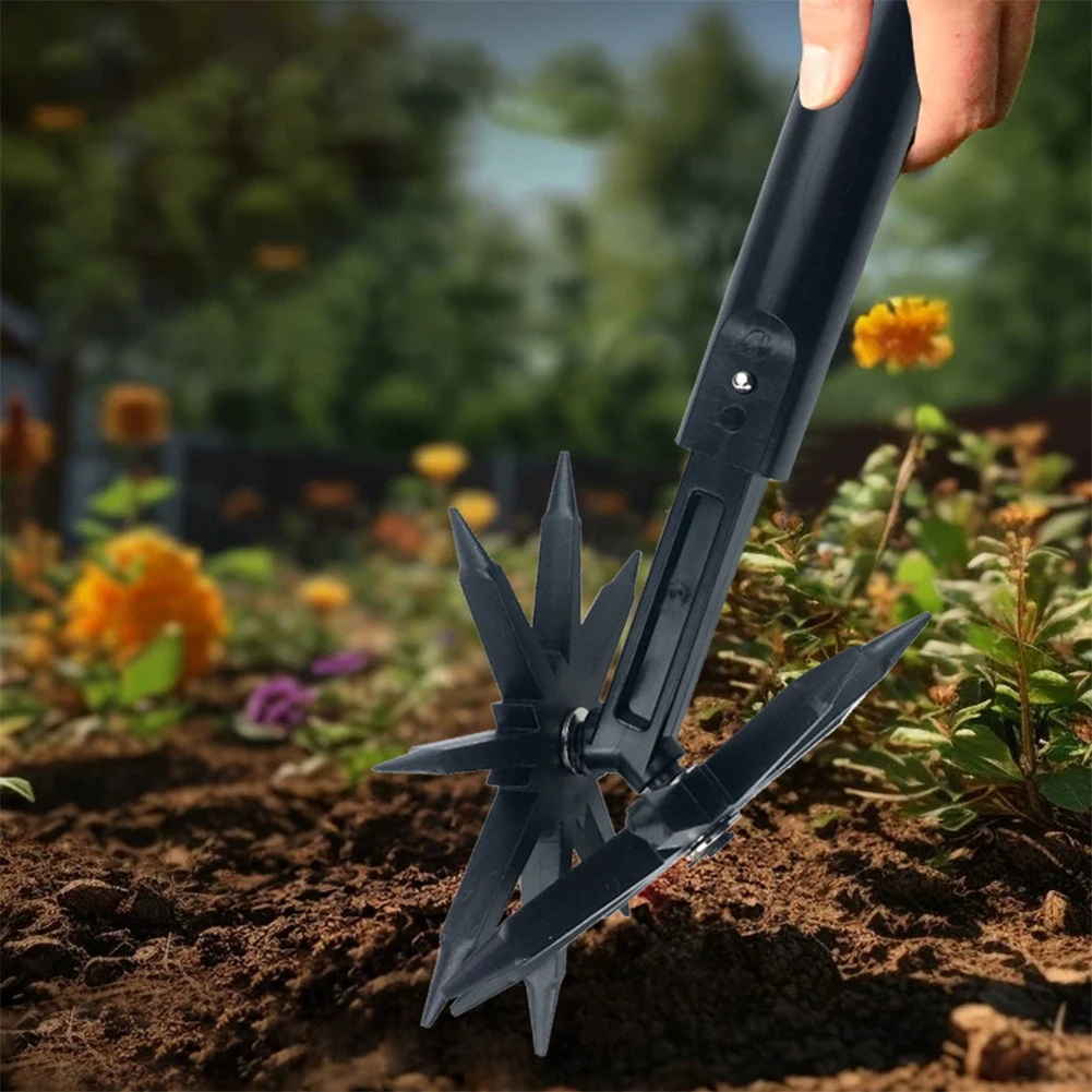 2-in-1 Garden Rotary Cultivator Lawn Scarifier Rotary Tiller Soil Tiller Aerator Lawn Tool for Reseeding Grass Soil Mixing