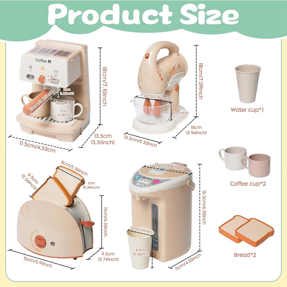 Eletrodomésticos de cozinha brinquedo para crianças cozinha fingir jogar brinquedo conjunto cozinha com cafeteira liquidificador máquina café expresso água dispe