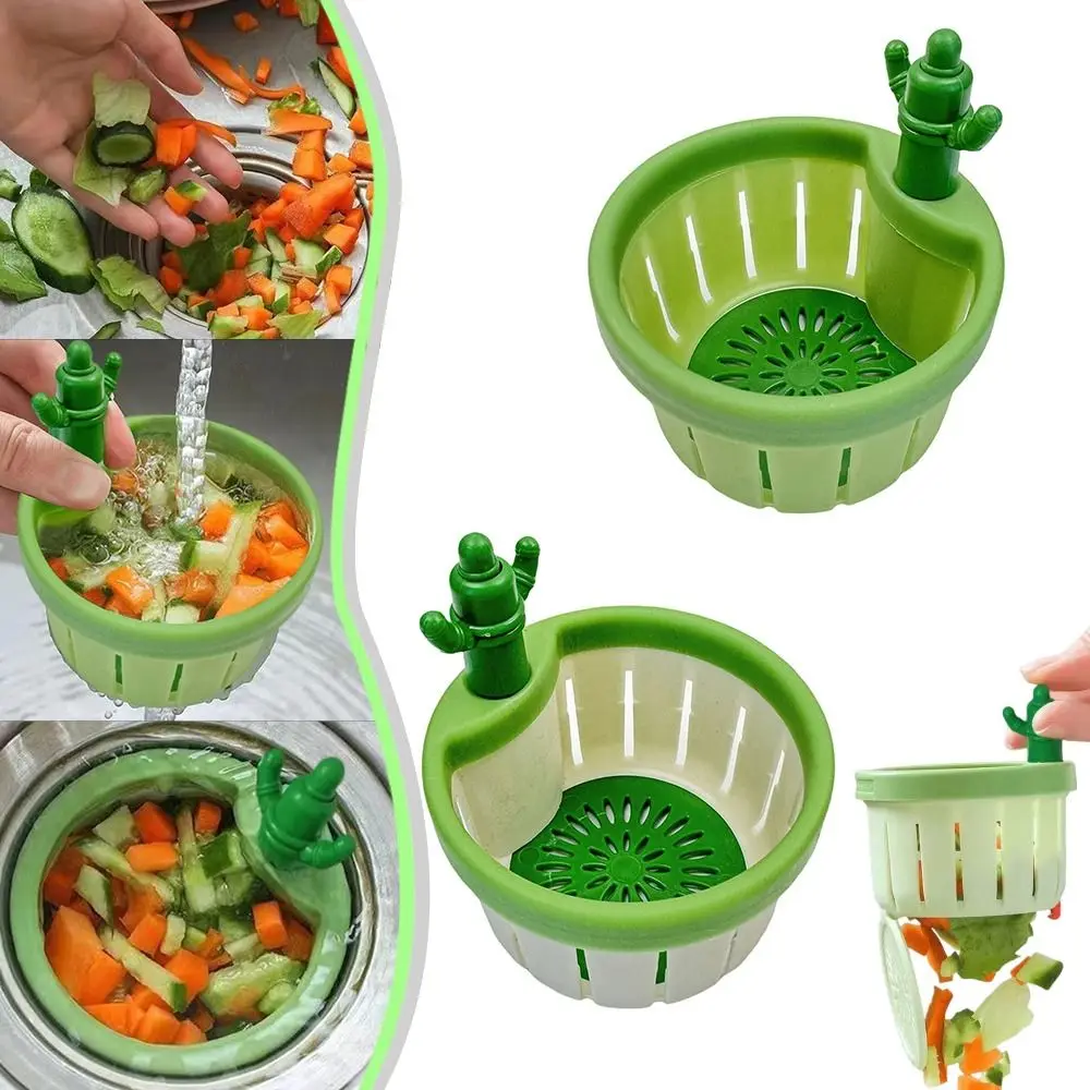 1/2pcs Leakage-proof Cactus Kitchen Sink Drain Strainer Anti-clogging Food Waste Catcher Cactus Sink Drain Filter