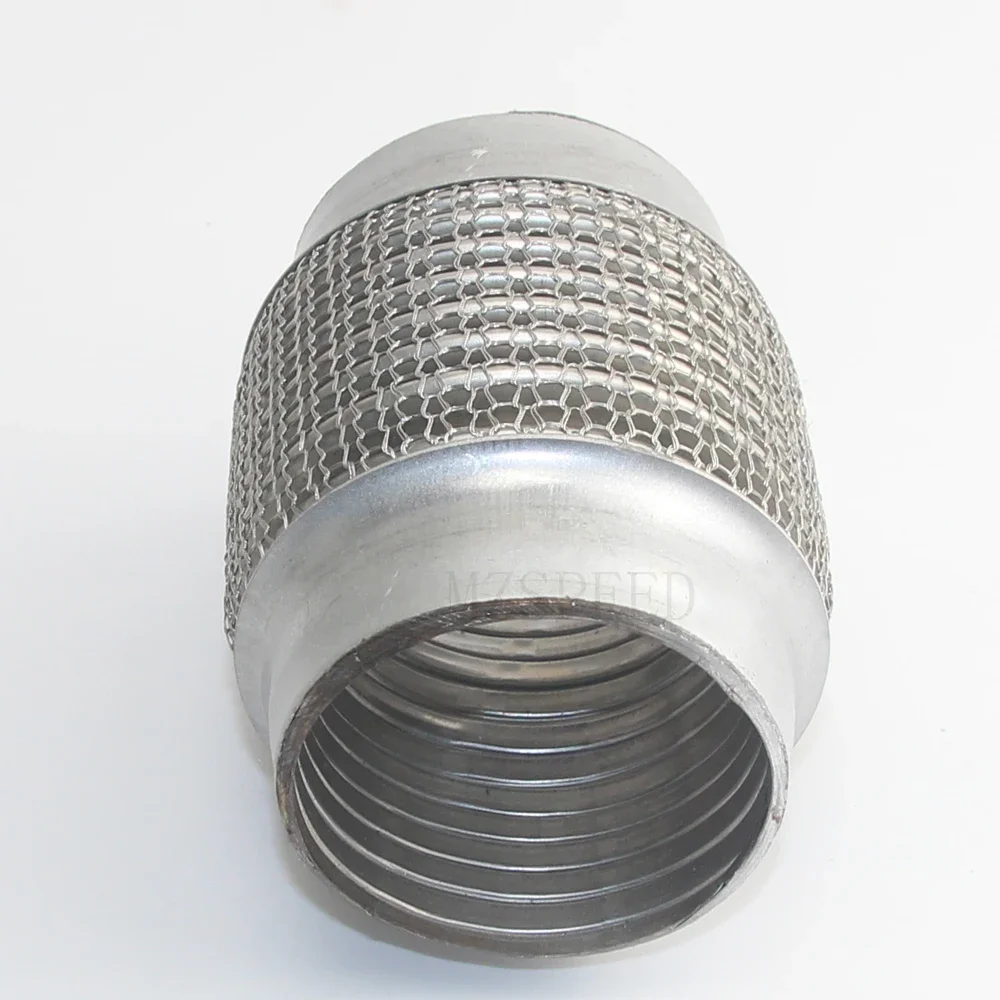 55mm Automotive exhaust bellows stainless steel hose connected to muffler shock absorption hose braided hook mesh expansion pipe