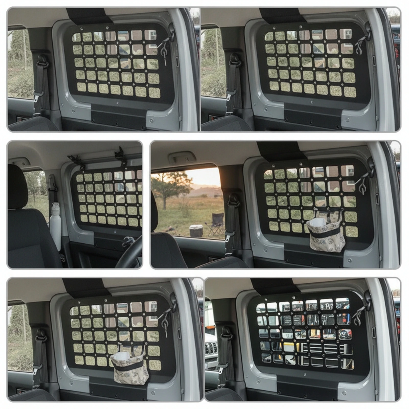 Heavy-duty Screw-fixed Window Expansion Rack Grid Panel for Small SUV JB64 JB74 Interior Storage Upgrade