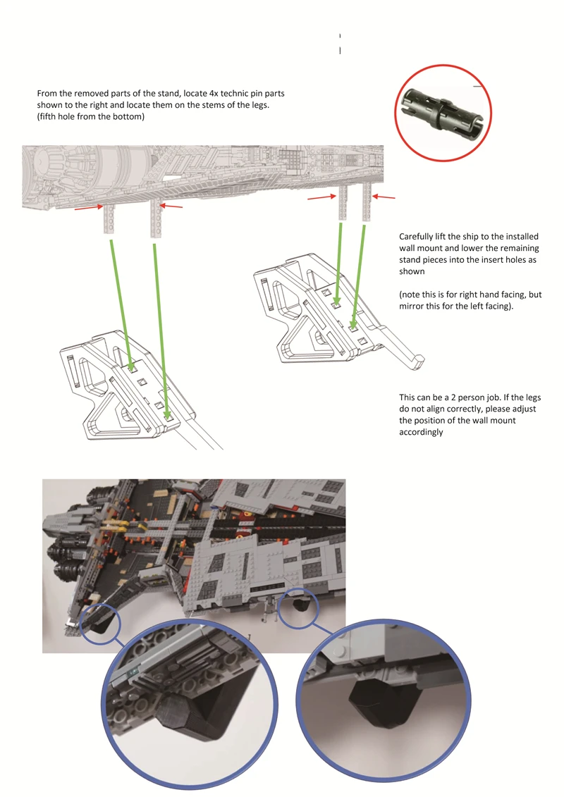 DIY Wall Mount Bracket For Lego Republican Assault Crossesr 75367 Building block Wall Display Bracket