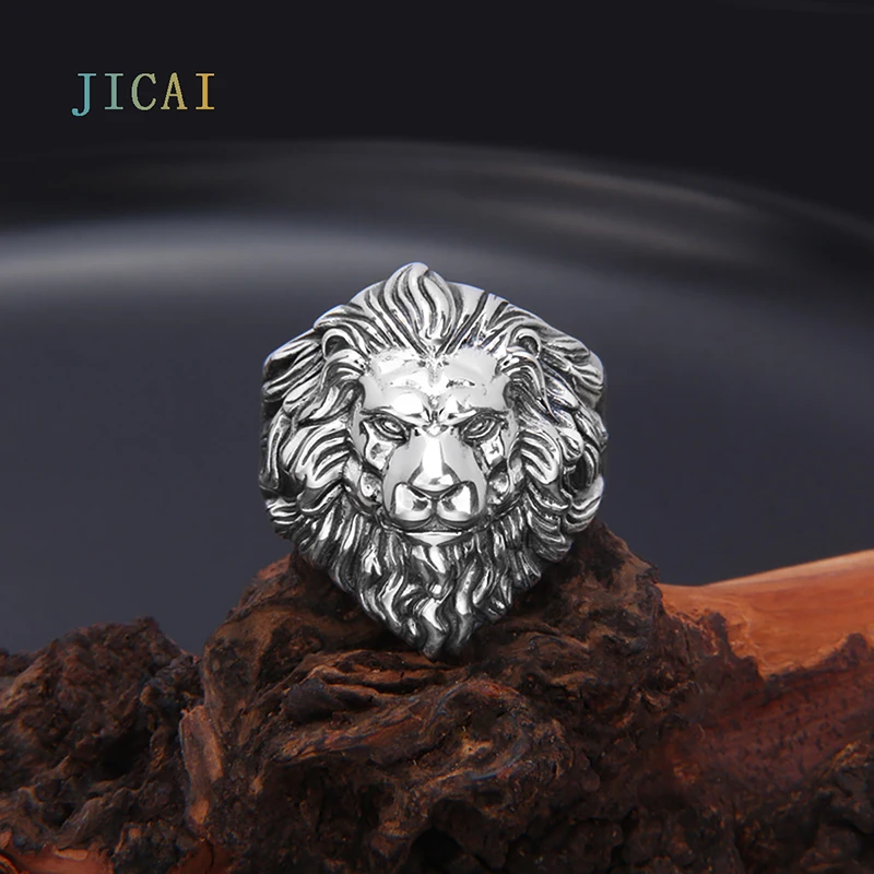 JICAI Lion King Ring For Men Ring Sterling Thai Silver 925 Trend 2023 Leo Gift Luxurious Mythical Animals Brave Troops Tiger