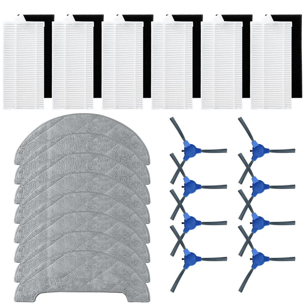 Side Brush Filter Mop Cloth Kit For LIECTROUX LILIN X6 Robot Vacuum Cleaner Accessories Kit For Dust And Debris Removal Vacuum