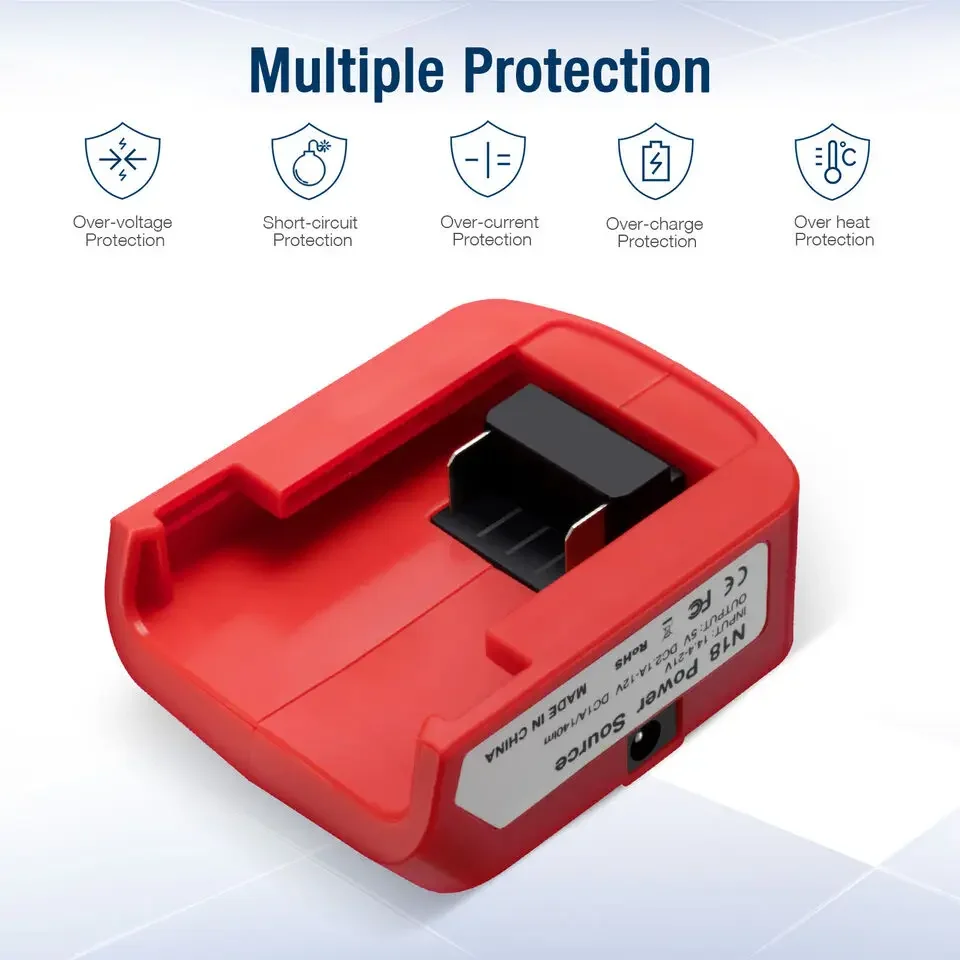 Lámpara LED Milwaukee 18V con USB dual y salida 12V para exteriores - imagen 5
