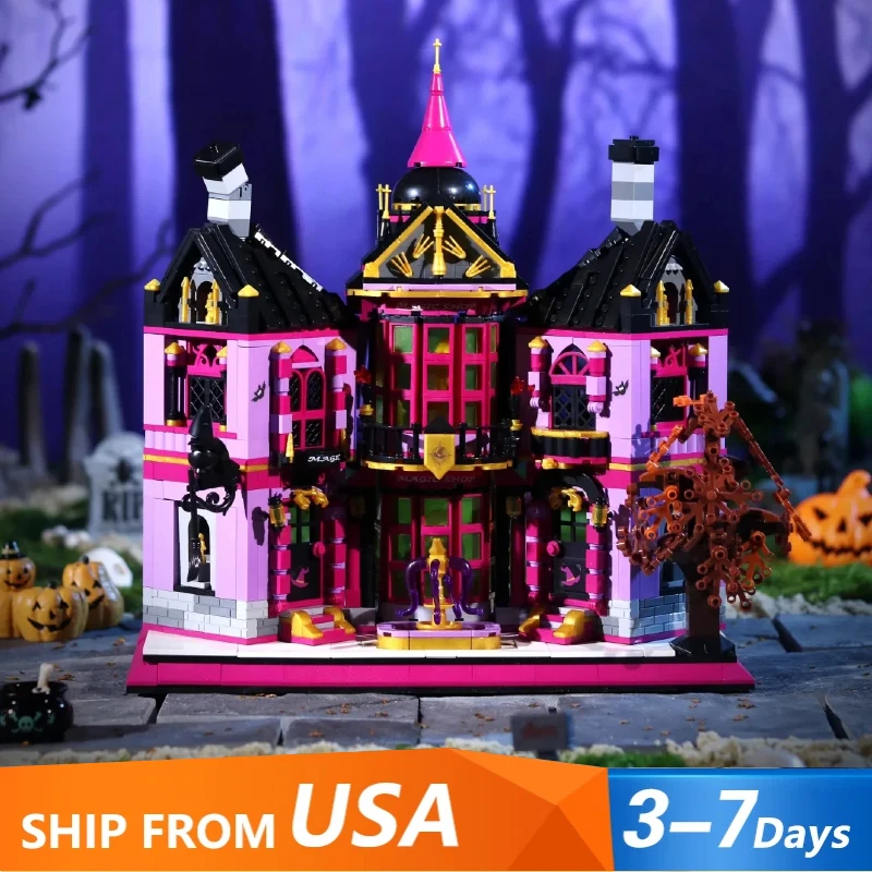 

1366PCS Creator Expert MOC Witch House Magic Shop Building Blocks Model Small Particle Bricks Assembly Toys Christmas Gift for G